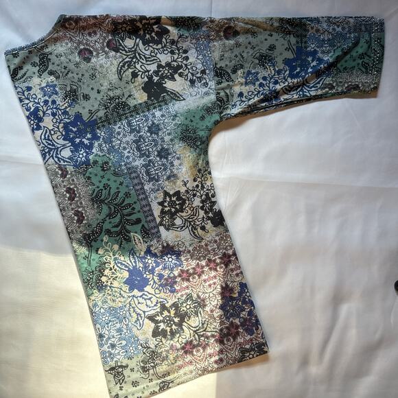 Gloria Vanderbilt Floral Top Womens Large Boho Chic Grunge Fairy Y2K Vibes - Picture 7 of 7